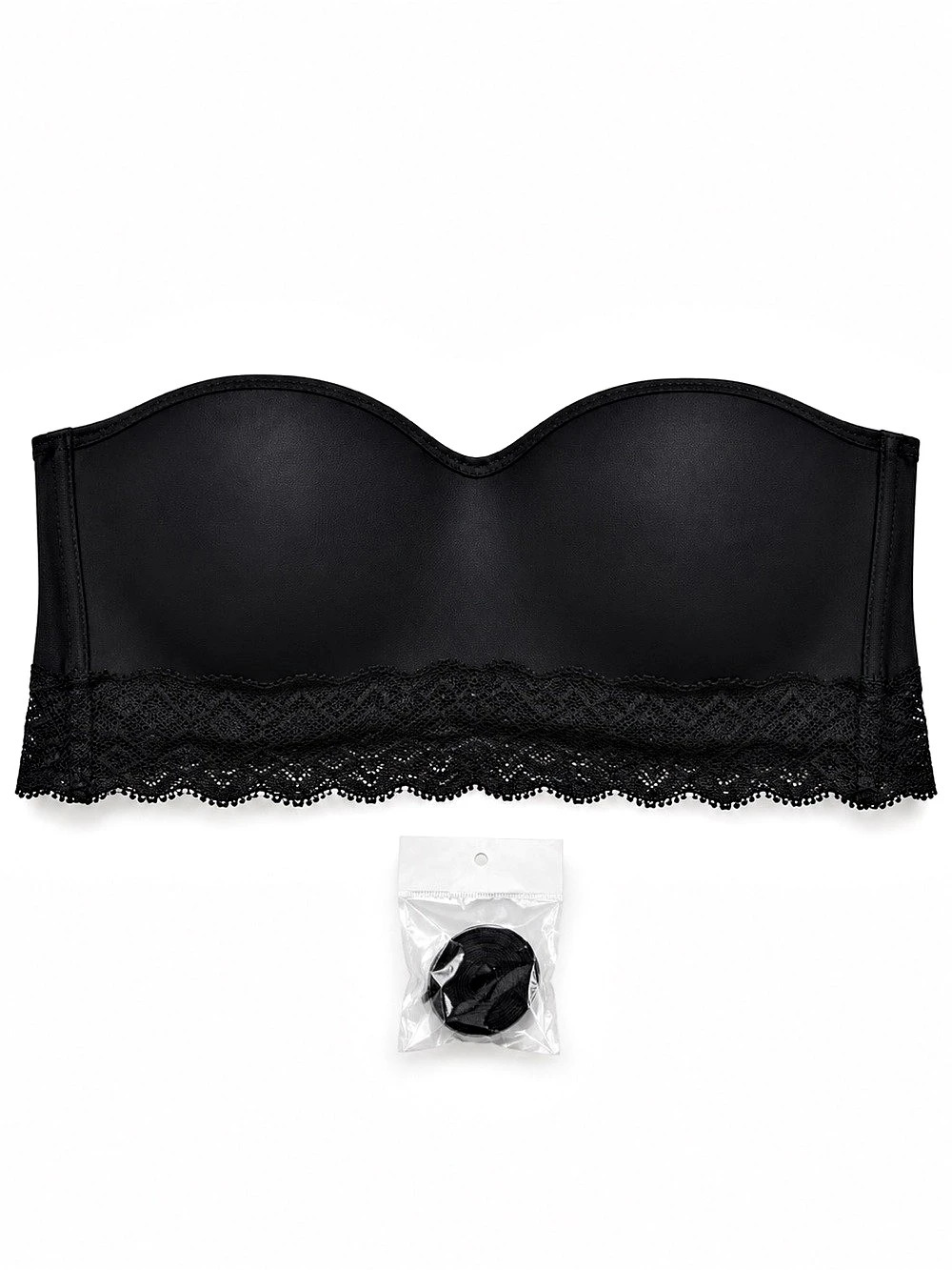 Black Lace Bandeau Bra Size 36B NWT